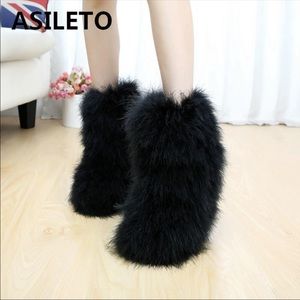 Winter furry boots